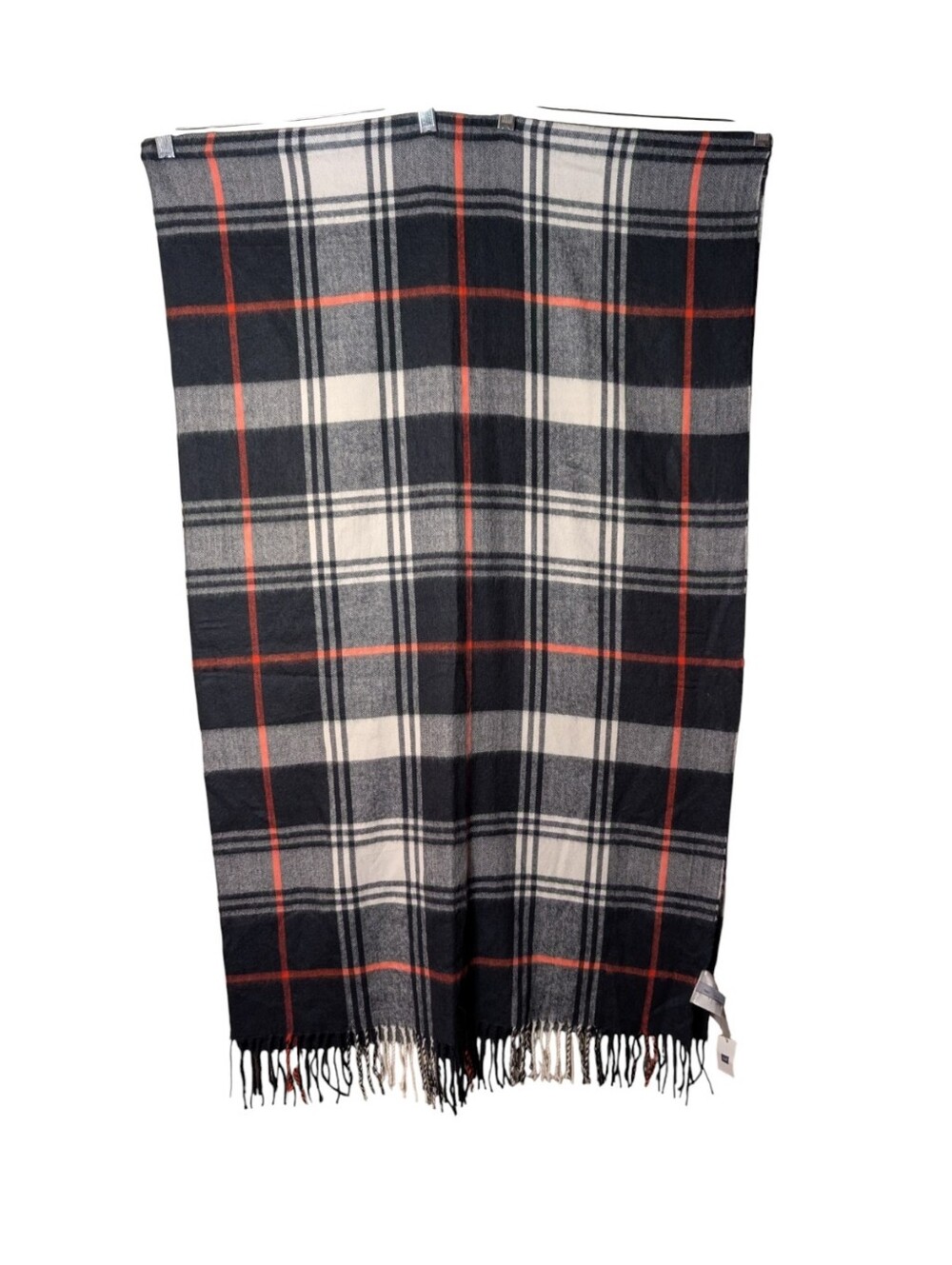 Gap oversized plaid blanket scarf with fringe cozy winter essentials layering OS